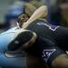 Pioneer High School Jahi Hilliard wrestles Skyline Tony Biggs at Saline High School on Wednesday, Feb. 6. Daniel Brenner I AnnArbor.com